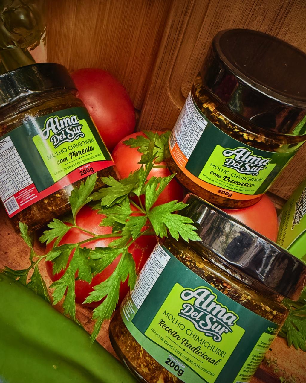 Linha Individual 200g Alma Del Sur com os sabores Tradicional, Damasco e Pimenta